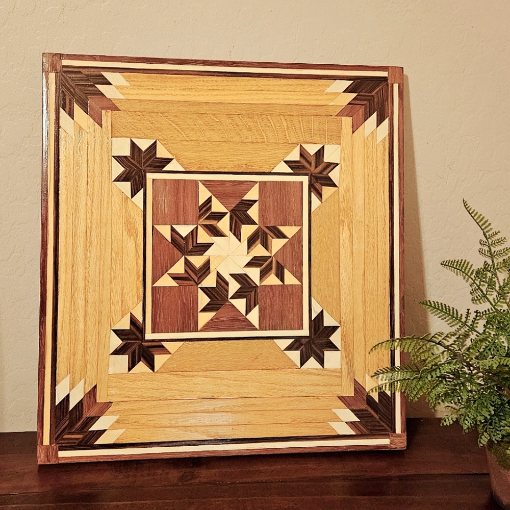 Vintage Wood Quilt Wall Art Decor
